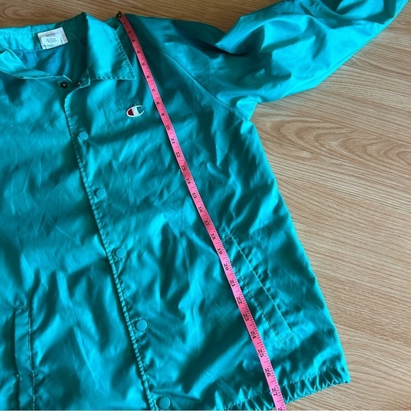 Champion Teal Windbreaker Snap Button Jacket Men’s Medium - Picture 6 of 8